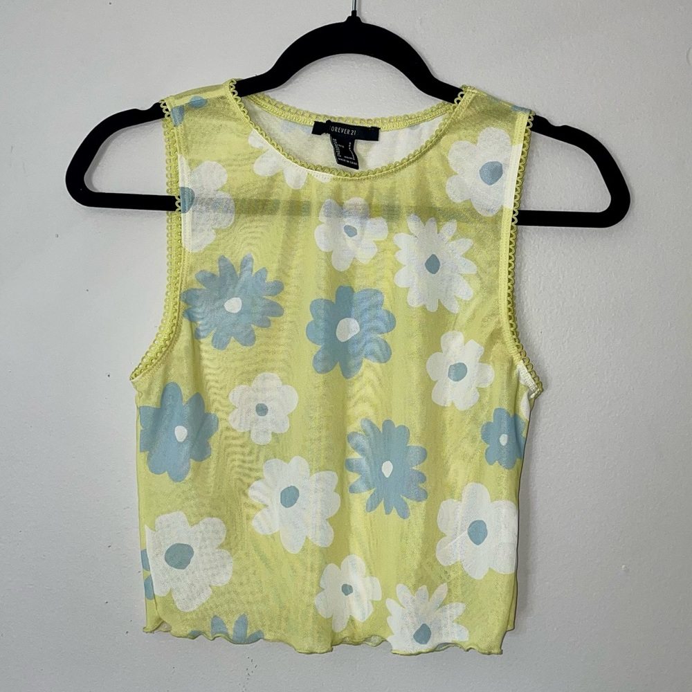 Retro Daisy Mesh Crop